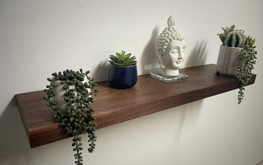 Solid Walnut Floating Shelf | Handmade Hardwood Wall Shelf