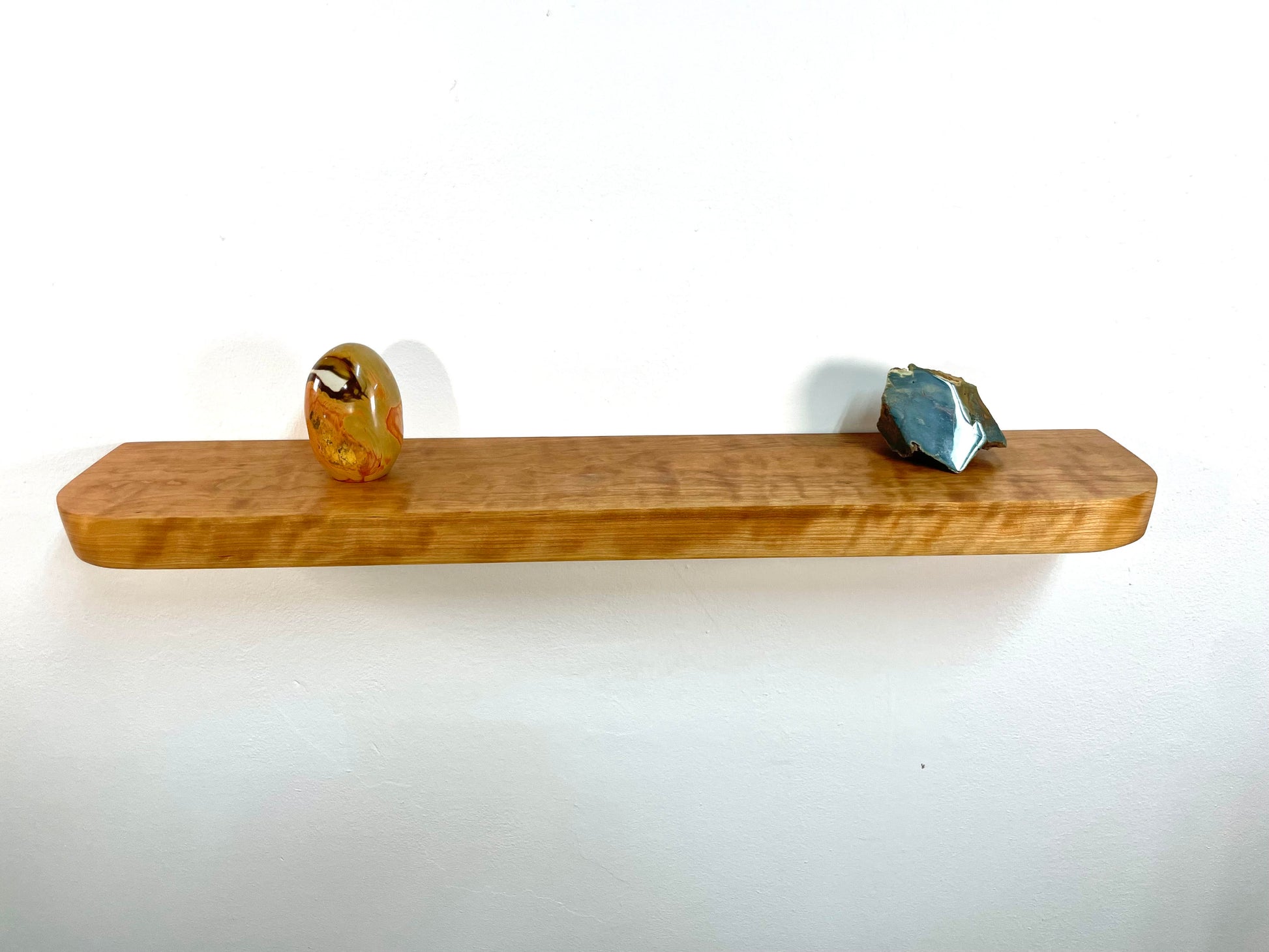 Thick Cherry Floating Shelf with Rounded Corners