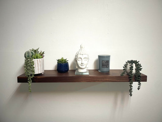 Solid Walnut Floating Shelf | Handmade Hardwood Wall Shelf