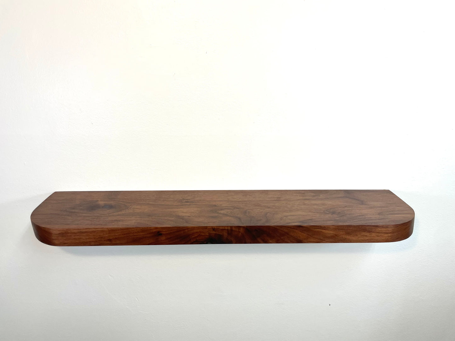 Walnut Floating Shelf with Rounded Corners