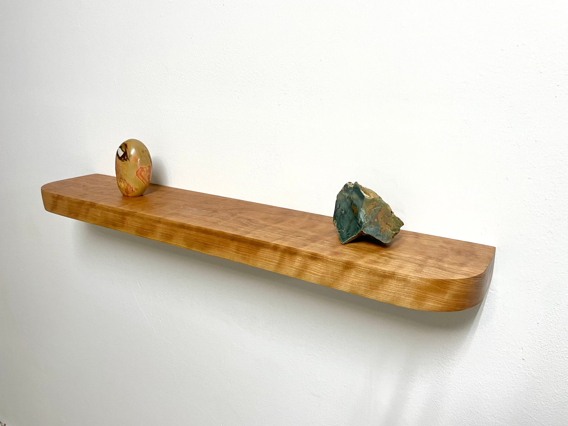 Thick Cherry Floating Shelf with Rounded Corners