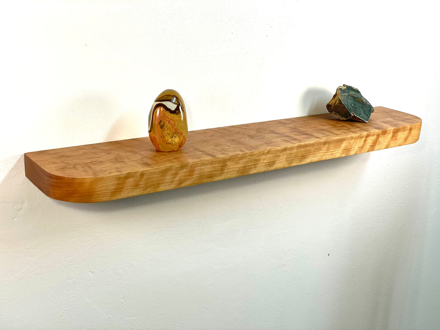 Thick Cherry Floating Shelf with Rounded Corners