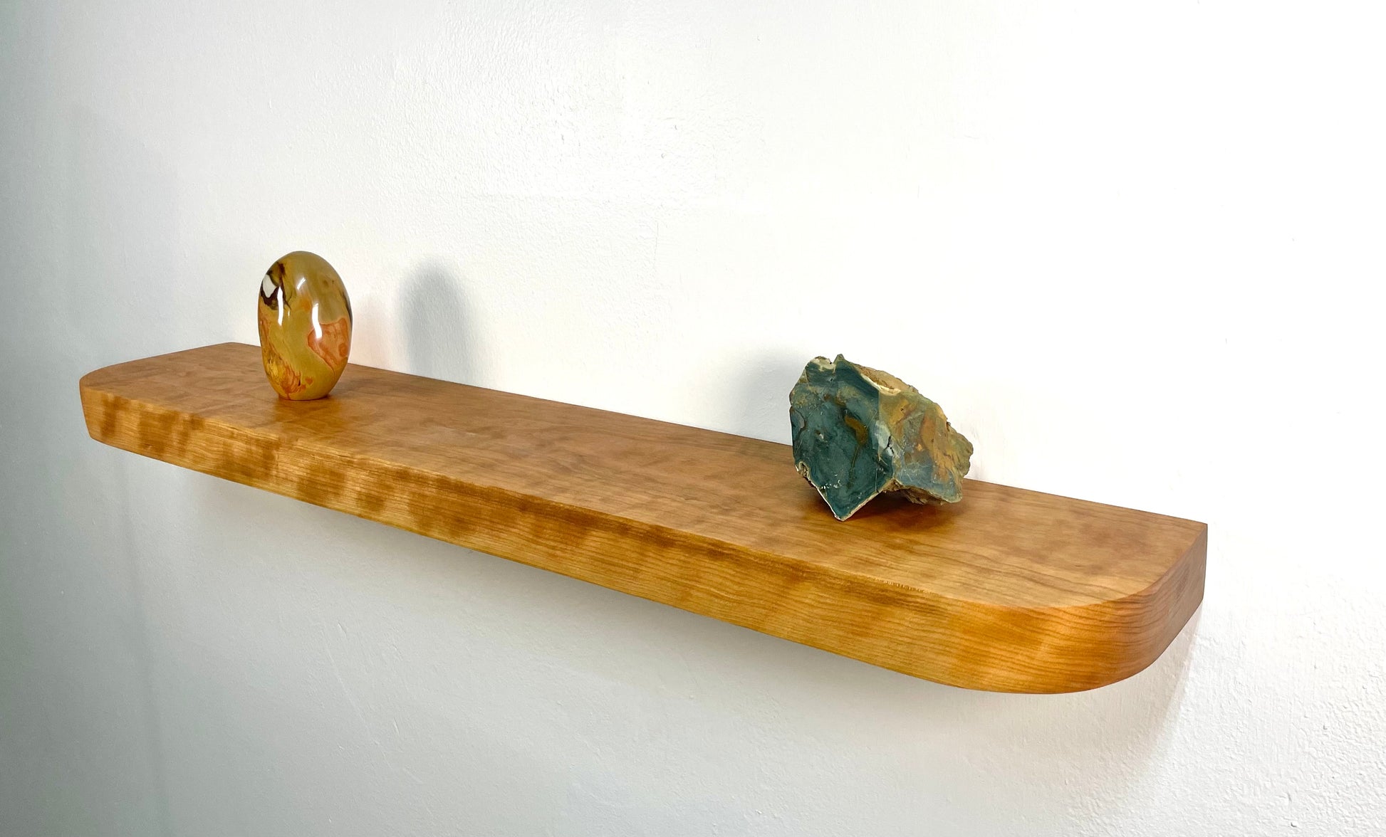 Thick Cherry Floating Shelf with Rounded Corners