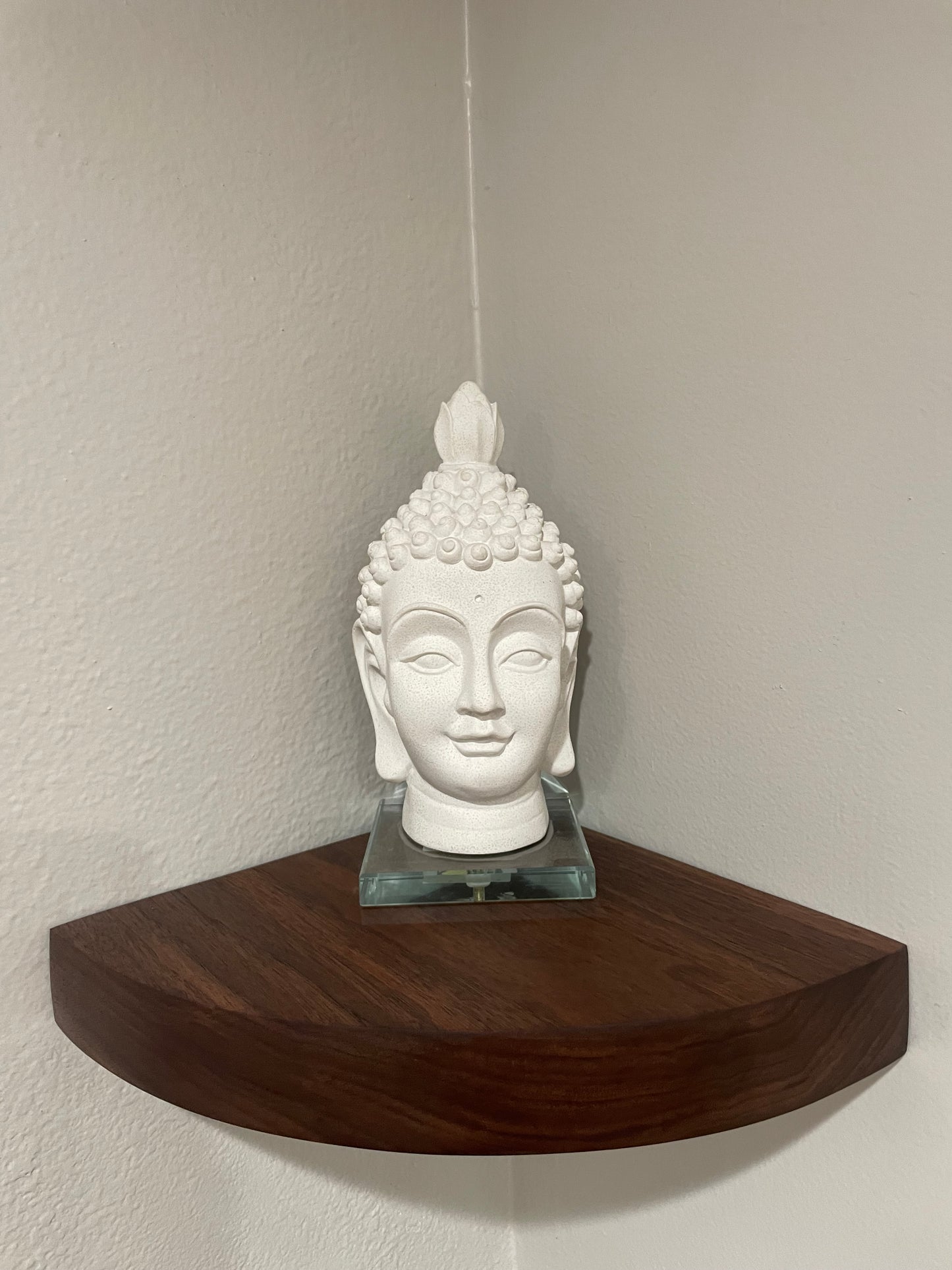 Thick Walnut Floating Corner Shelf