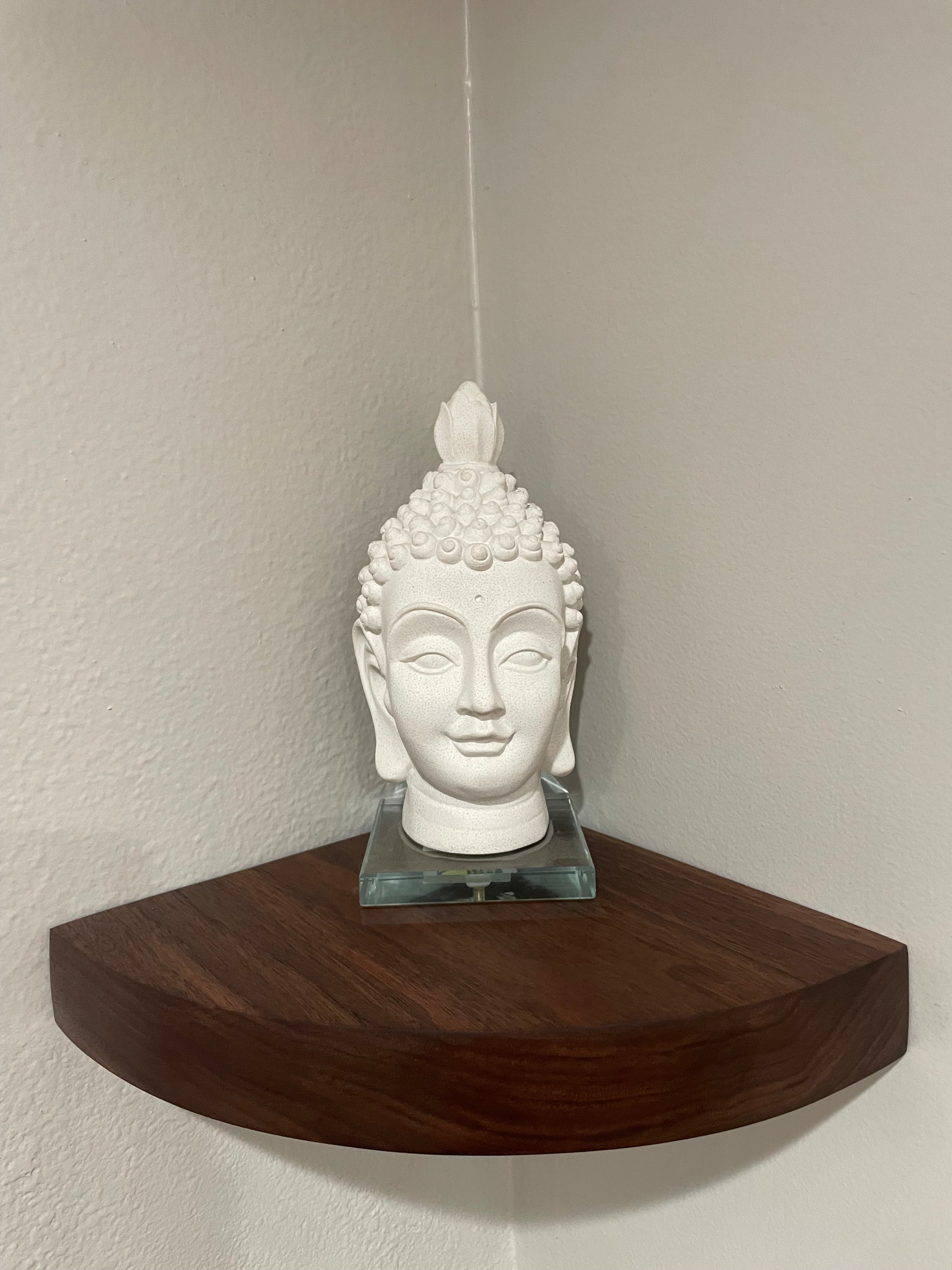 Thick Walnut Floating Corner Shelf