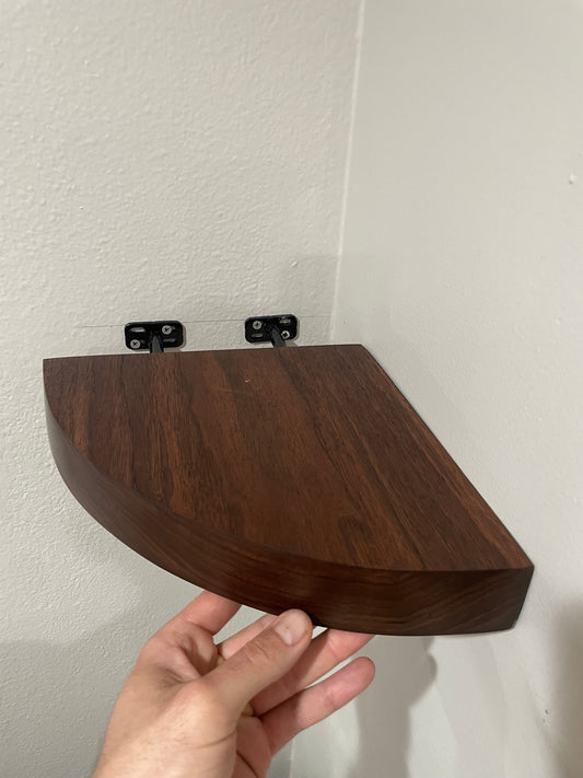 Thick Walnut Corner Shelf: Floating Corner Shelves