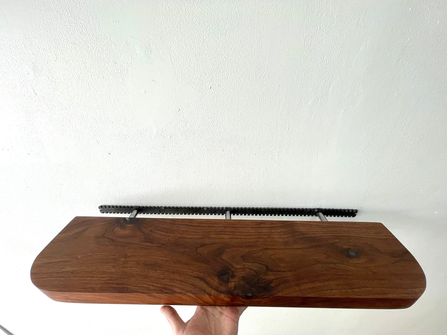 Walnut Floating Shelf with Rounded Corners