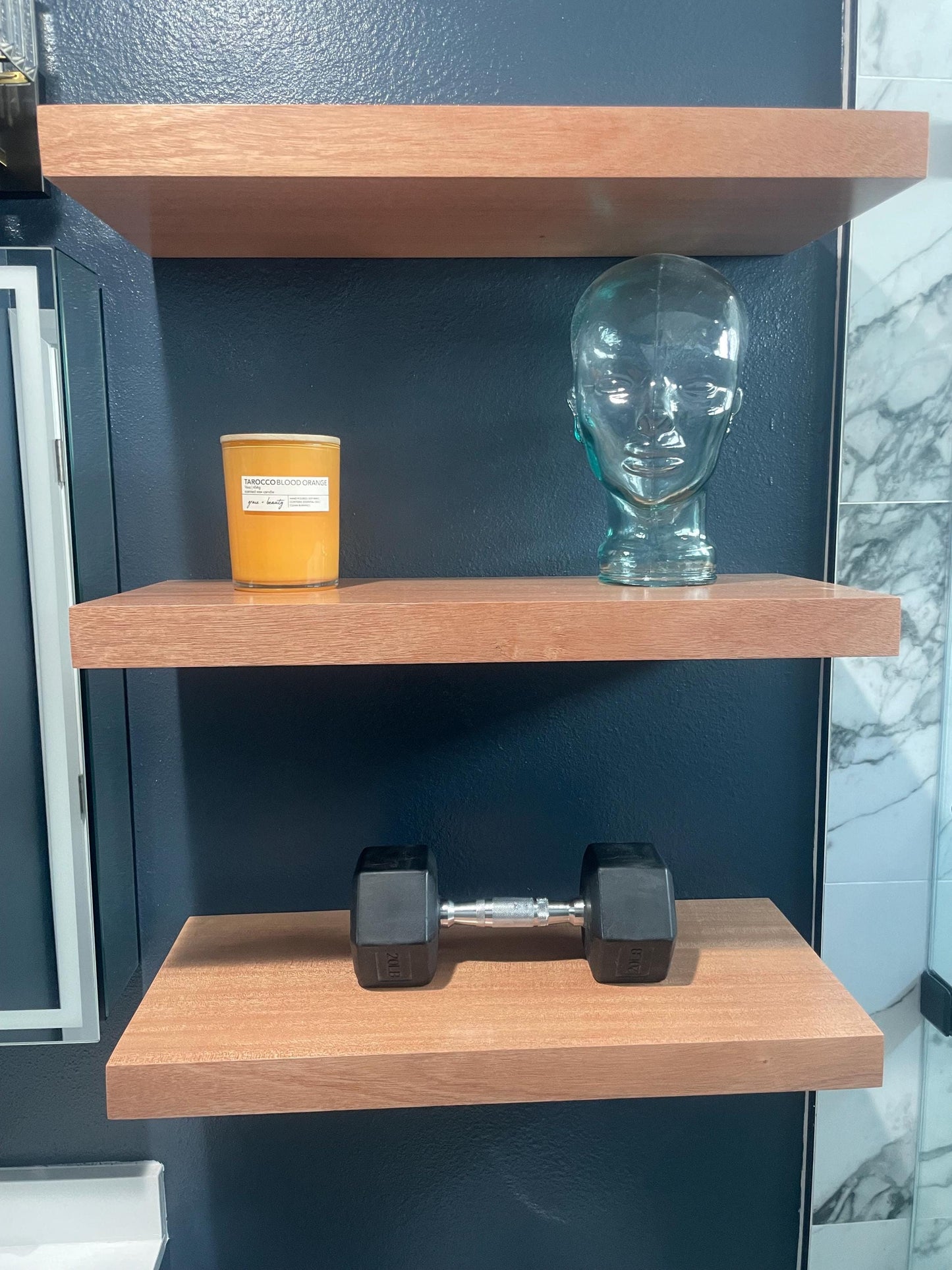Thick Mahogany Floating Shelf 