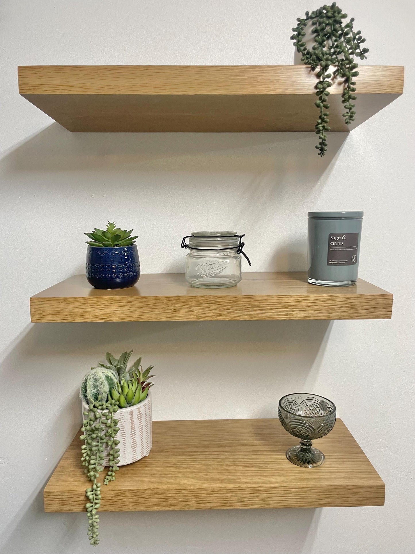 Solid White Oak Floating Shelf