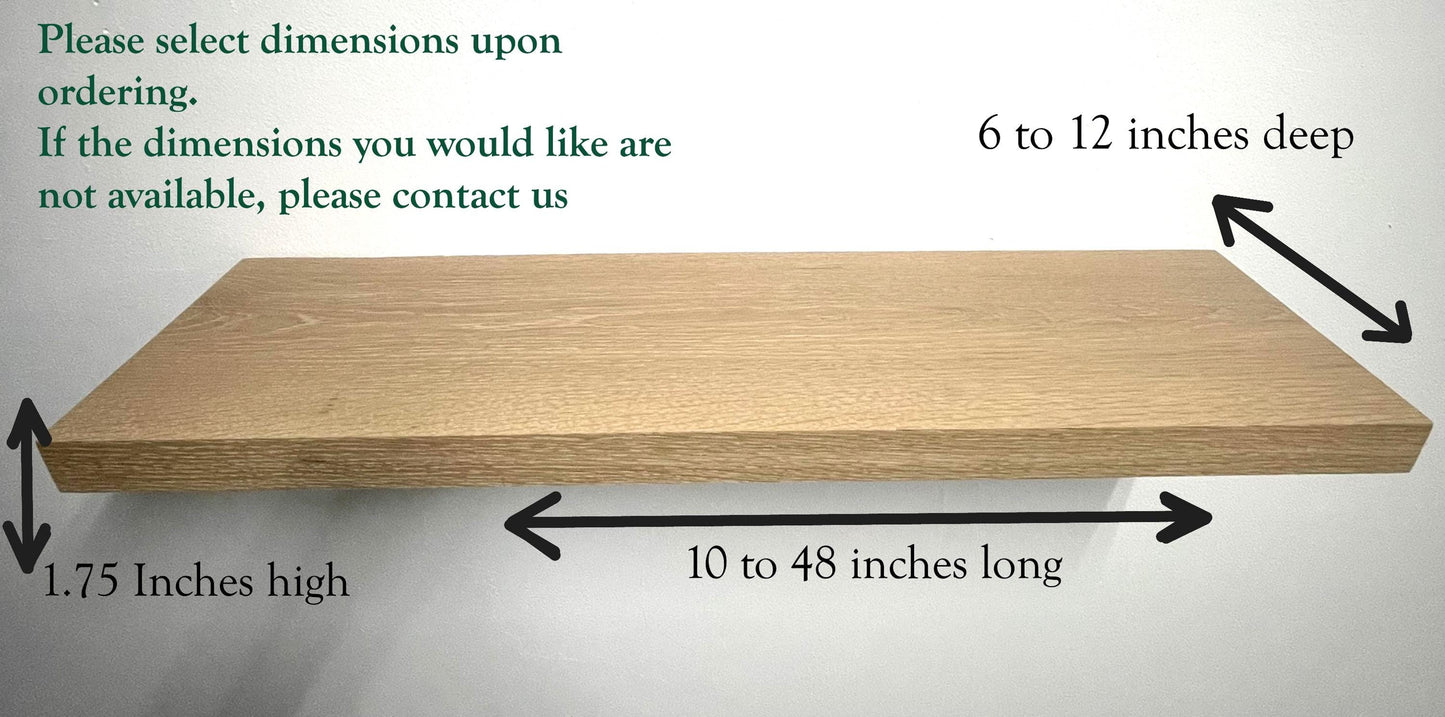 white oak floating shelf