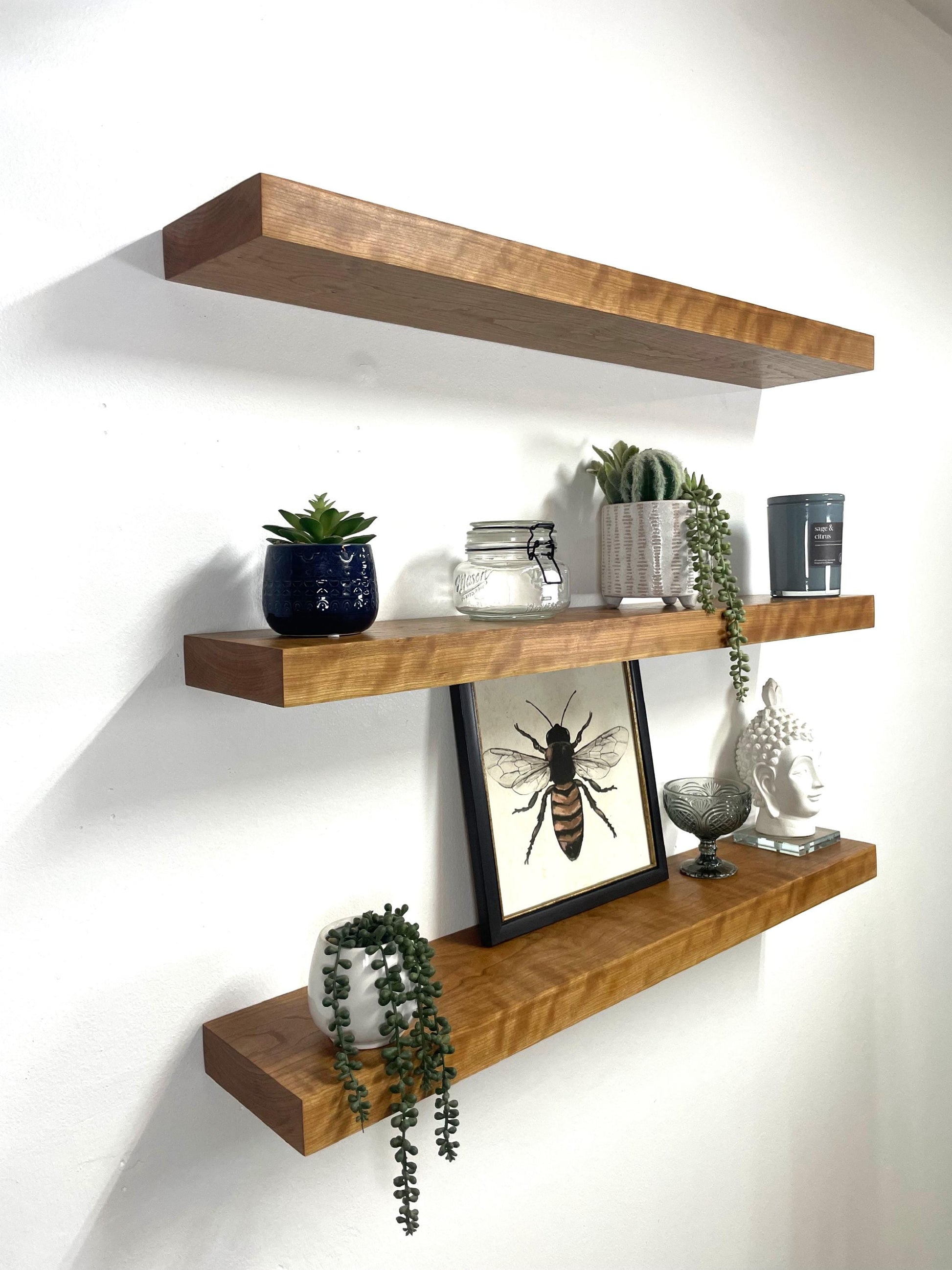 Solid Cherry Floating Shelf