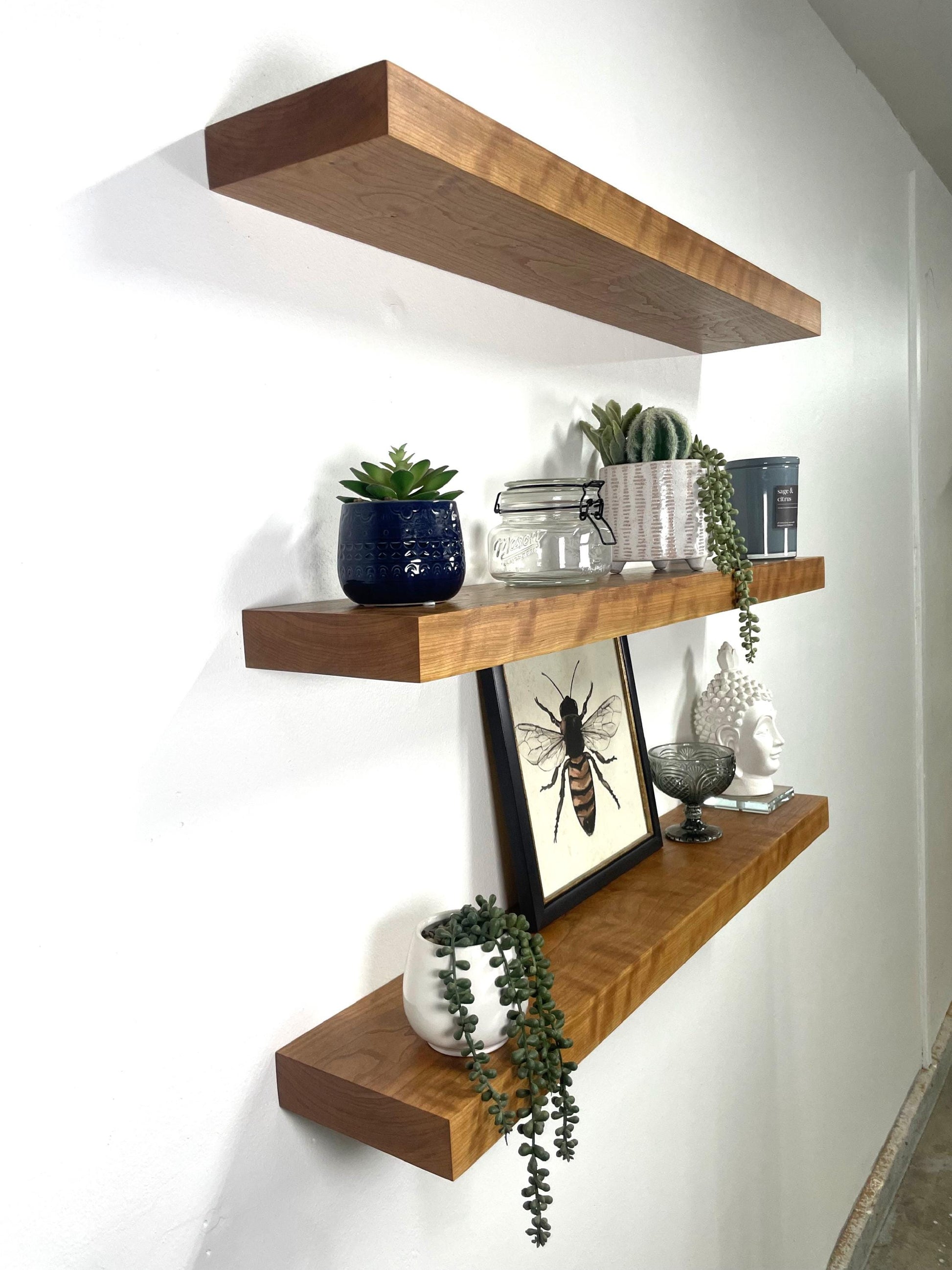 Solid Cherry Floating Shelf