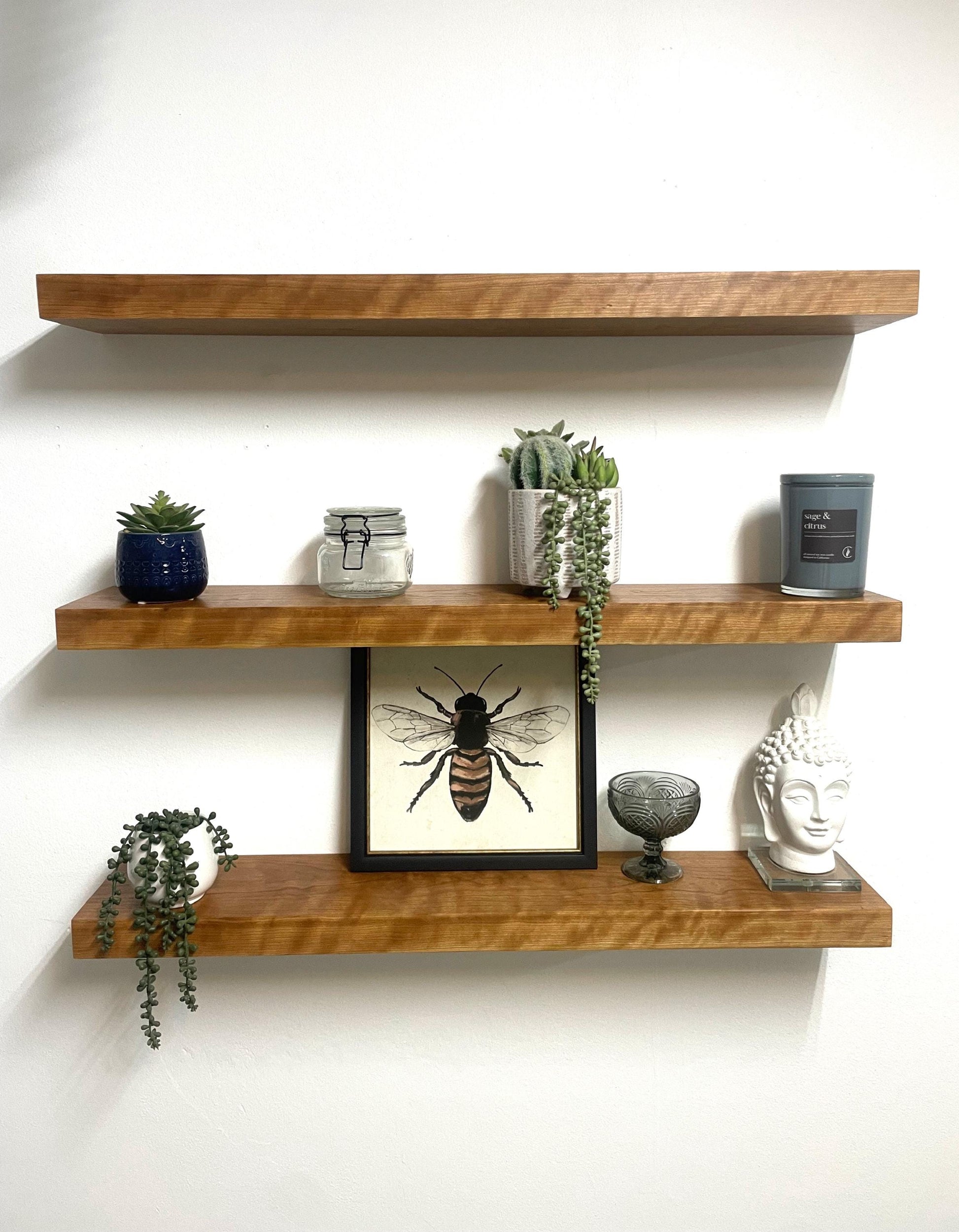 Solid Cherry Floating Shelf