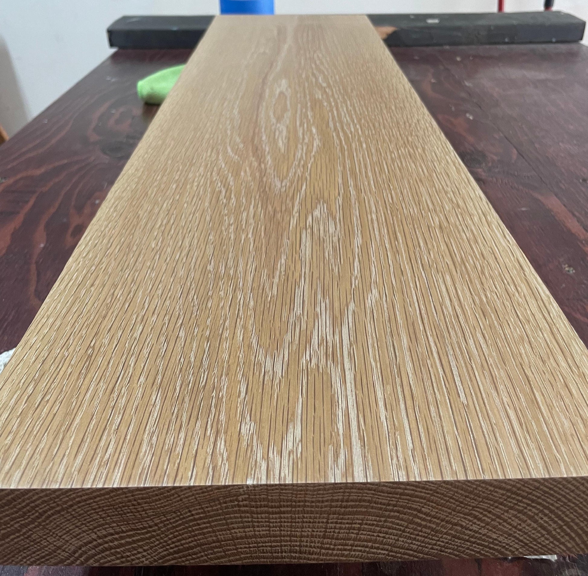 white oak floating shelf