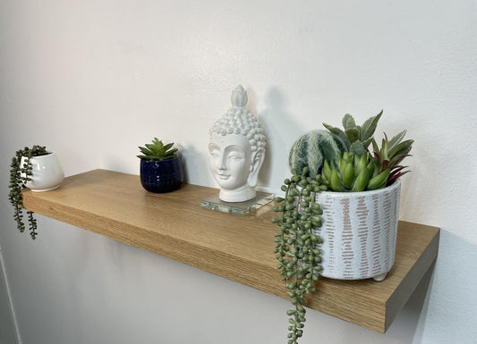 White Oak Floating Shelf: Wooden Book Shelves