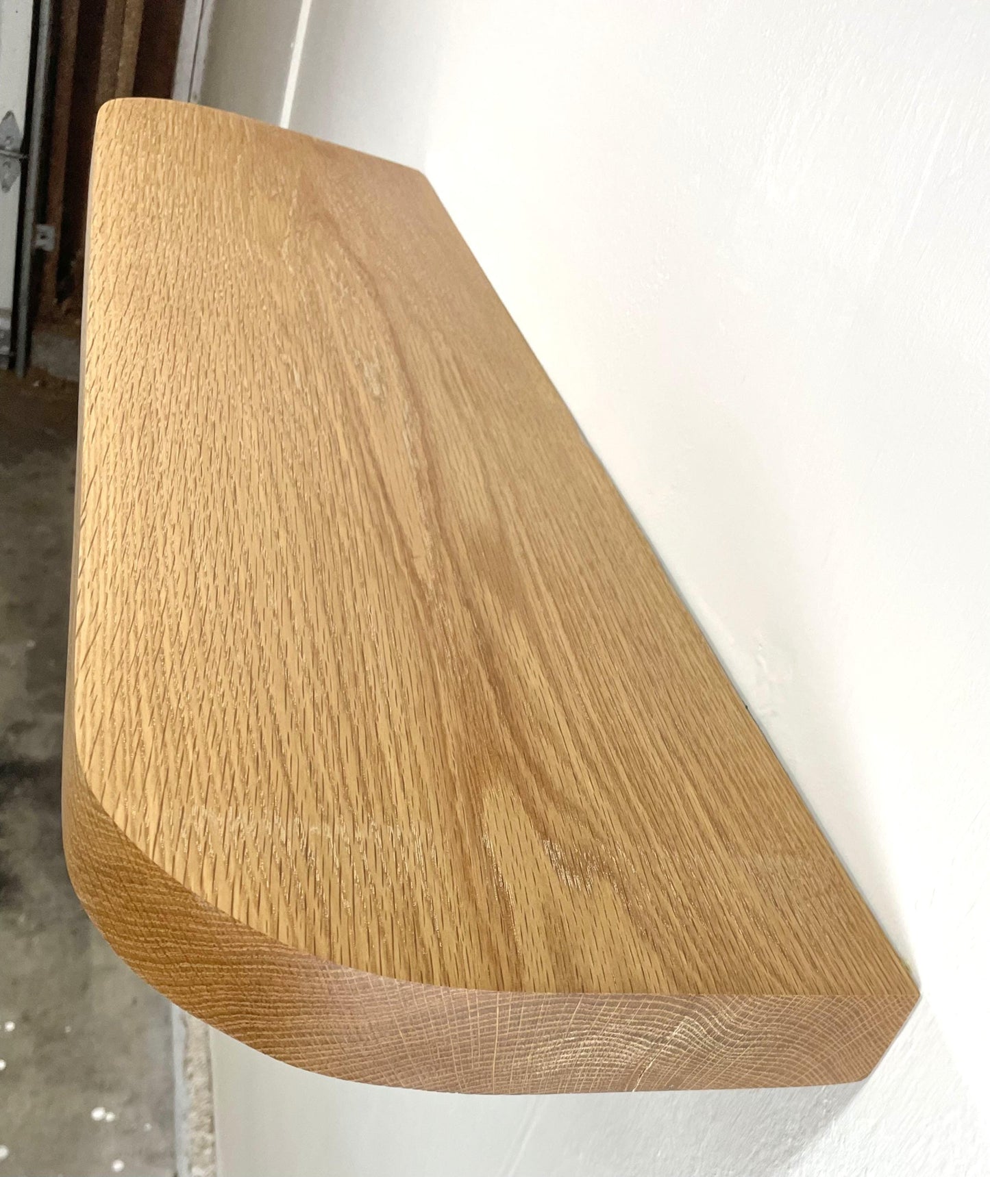 White Oak Floating Shelf with Rounded Corners