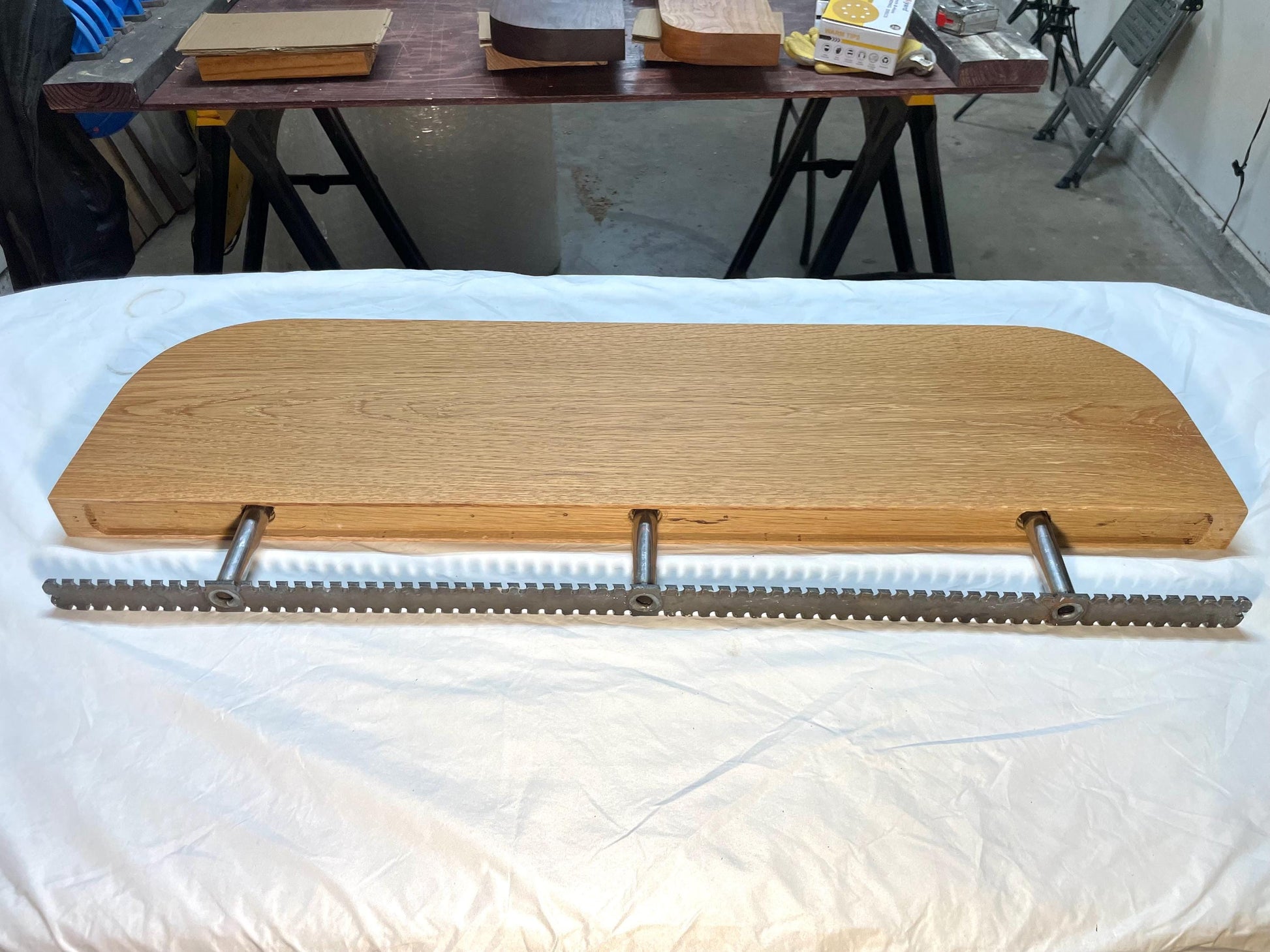 White Oak Floating Shelf with Rounded Corners
