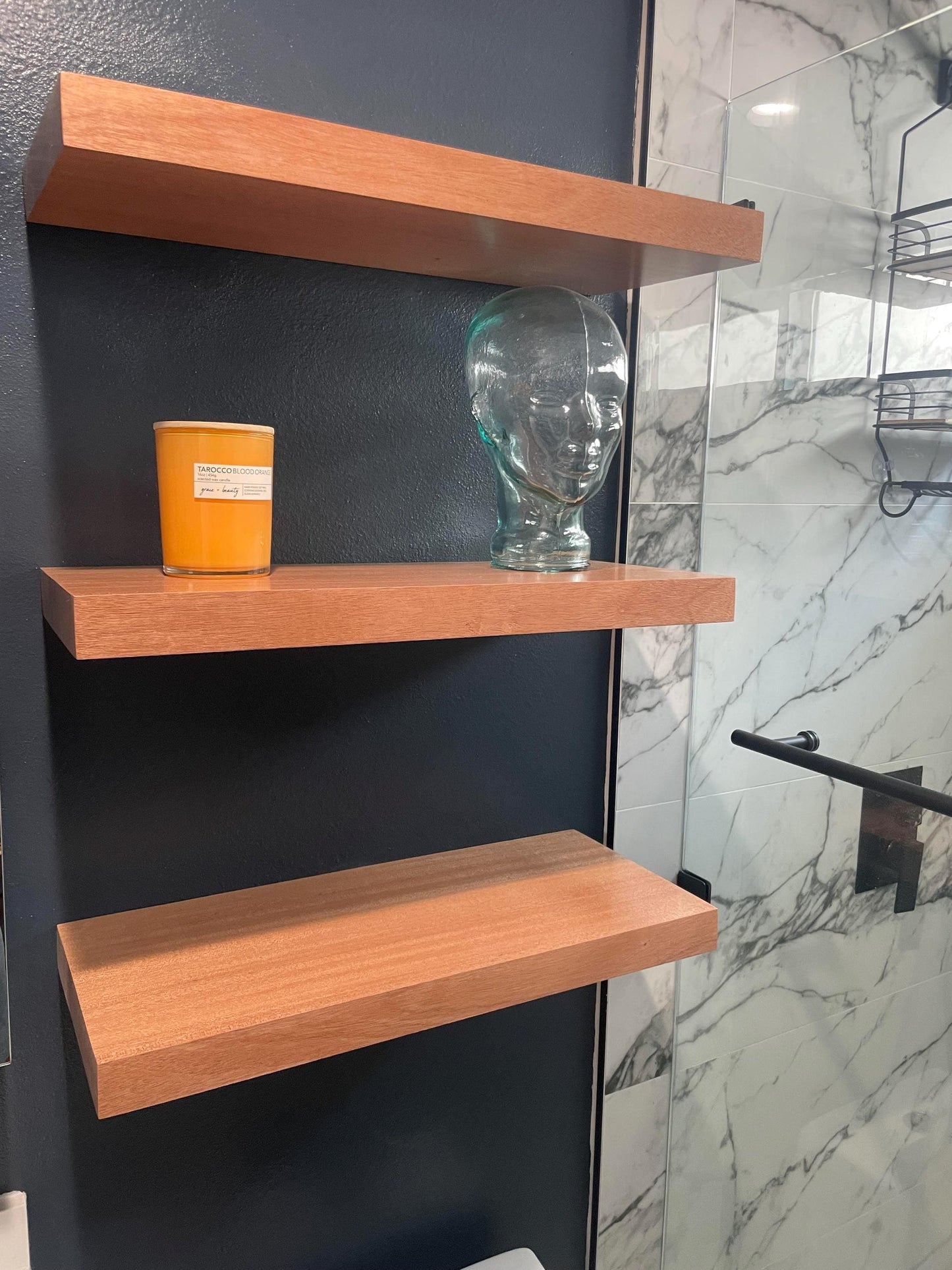 Thick Mahogany Floating Shelf 