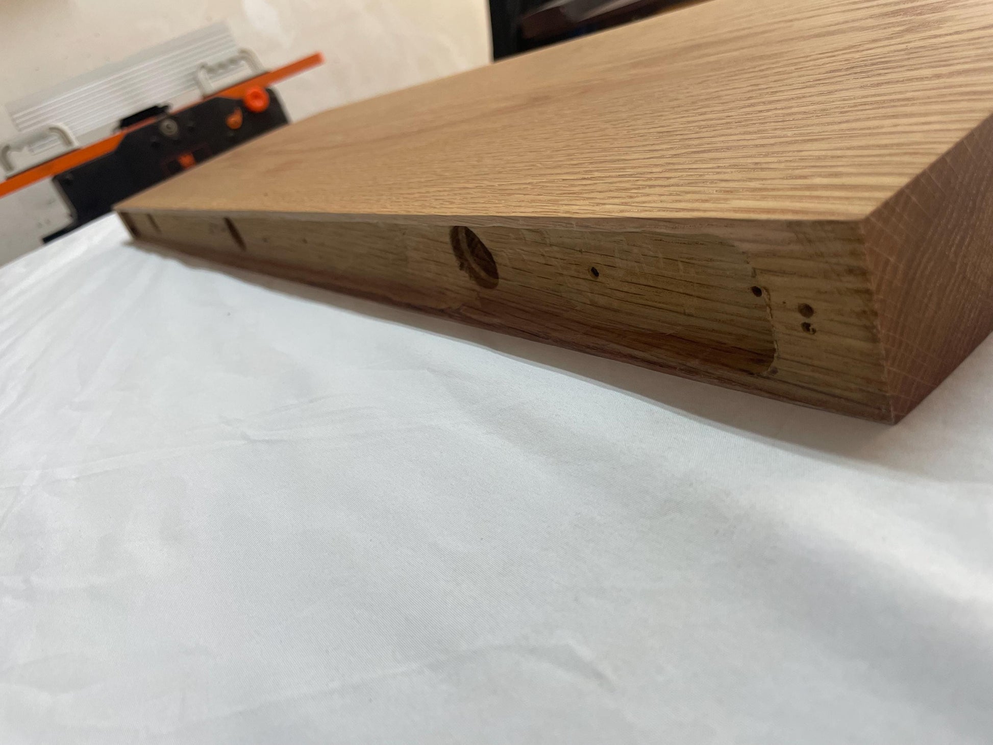 White Oak Floating Shelf with Rounded Corners