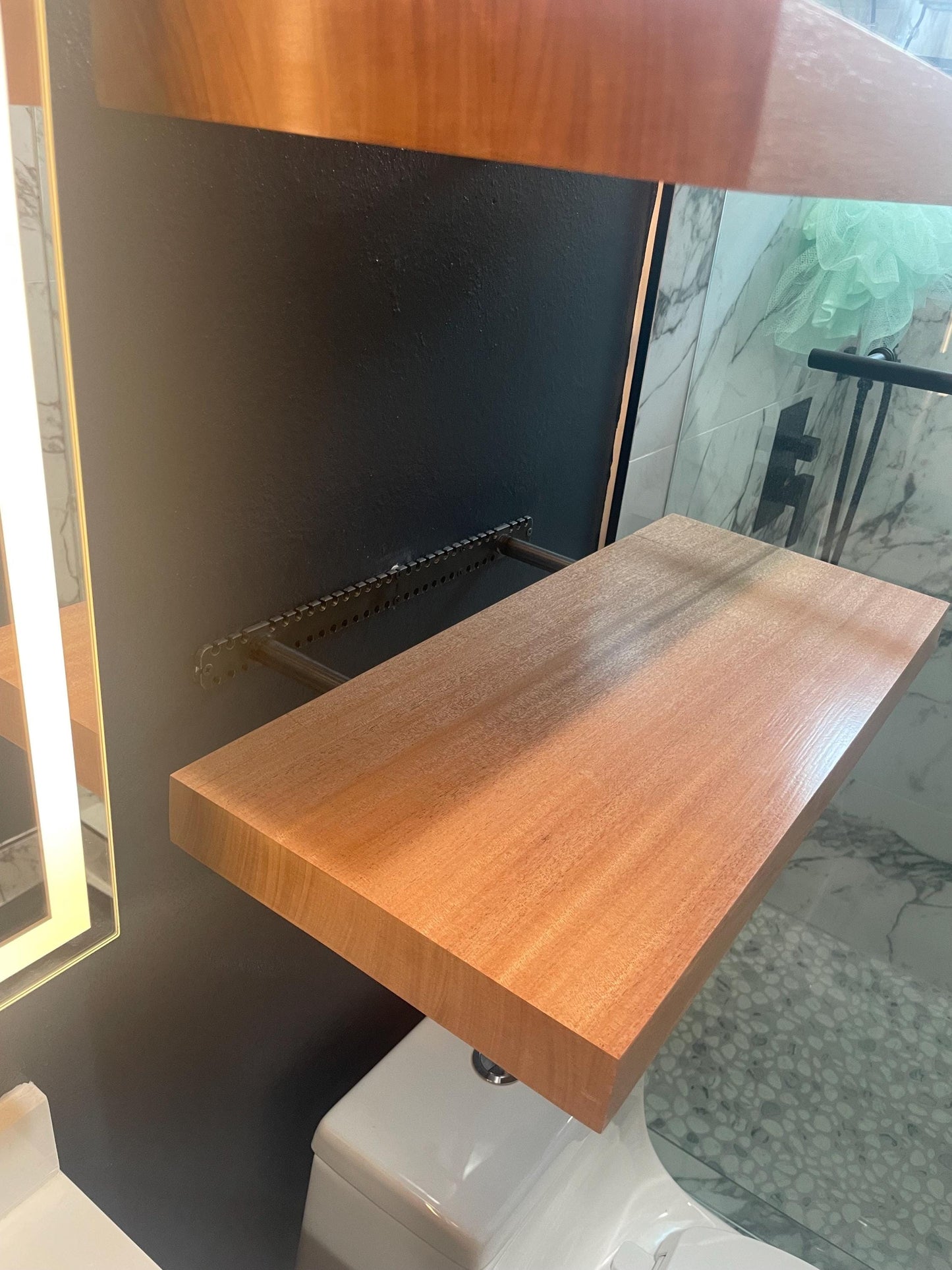 Thick Mahogany Floating Shelf 