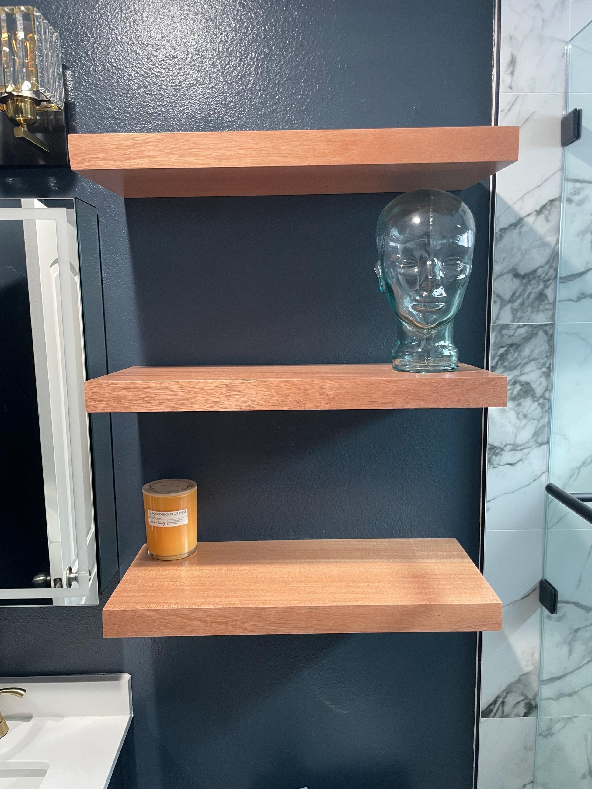 Thick Mahogany Floating Shelf 