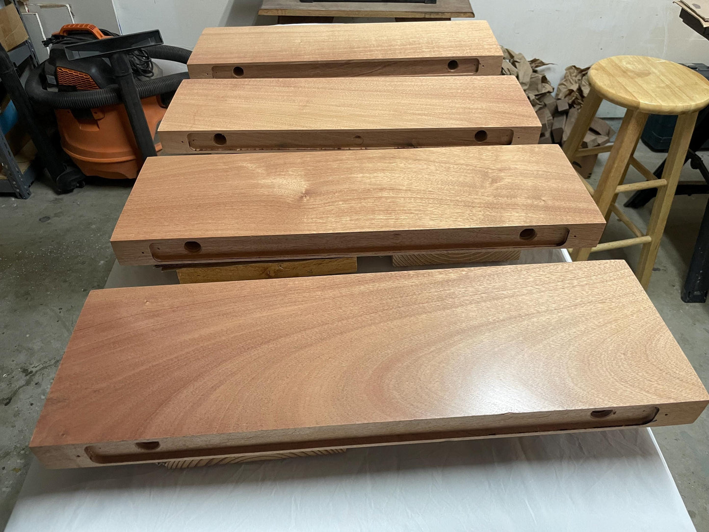 Thick Mahogany Floating Shelf 