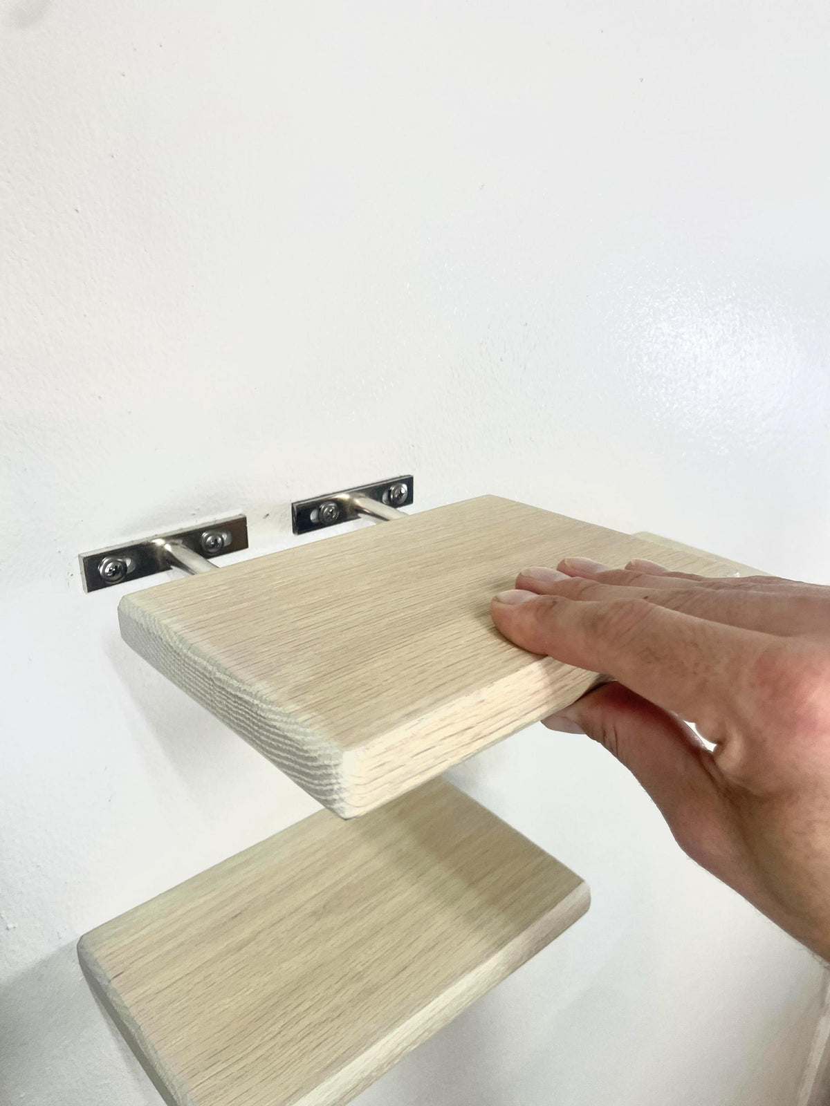 Custom Oak Floating Shelf | Small to Medium | Miniature Shelves | Wood Wall Decor | Cotton White