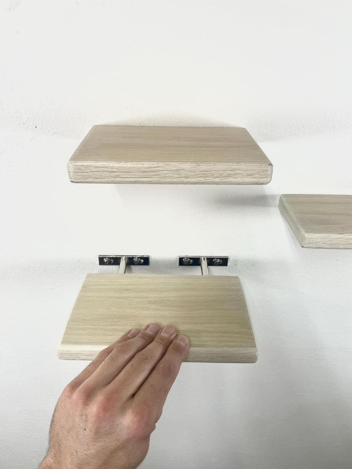 Custom Oak Floating Shelf | Small to Medium | Miniature Shelves | Wood Wall Decor | Cotton White